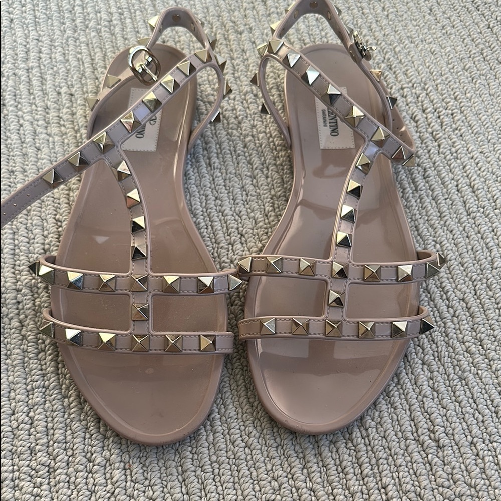 Valentino Pink Studded Gladiator Sandals